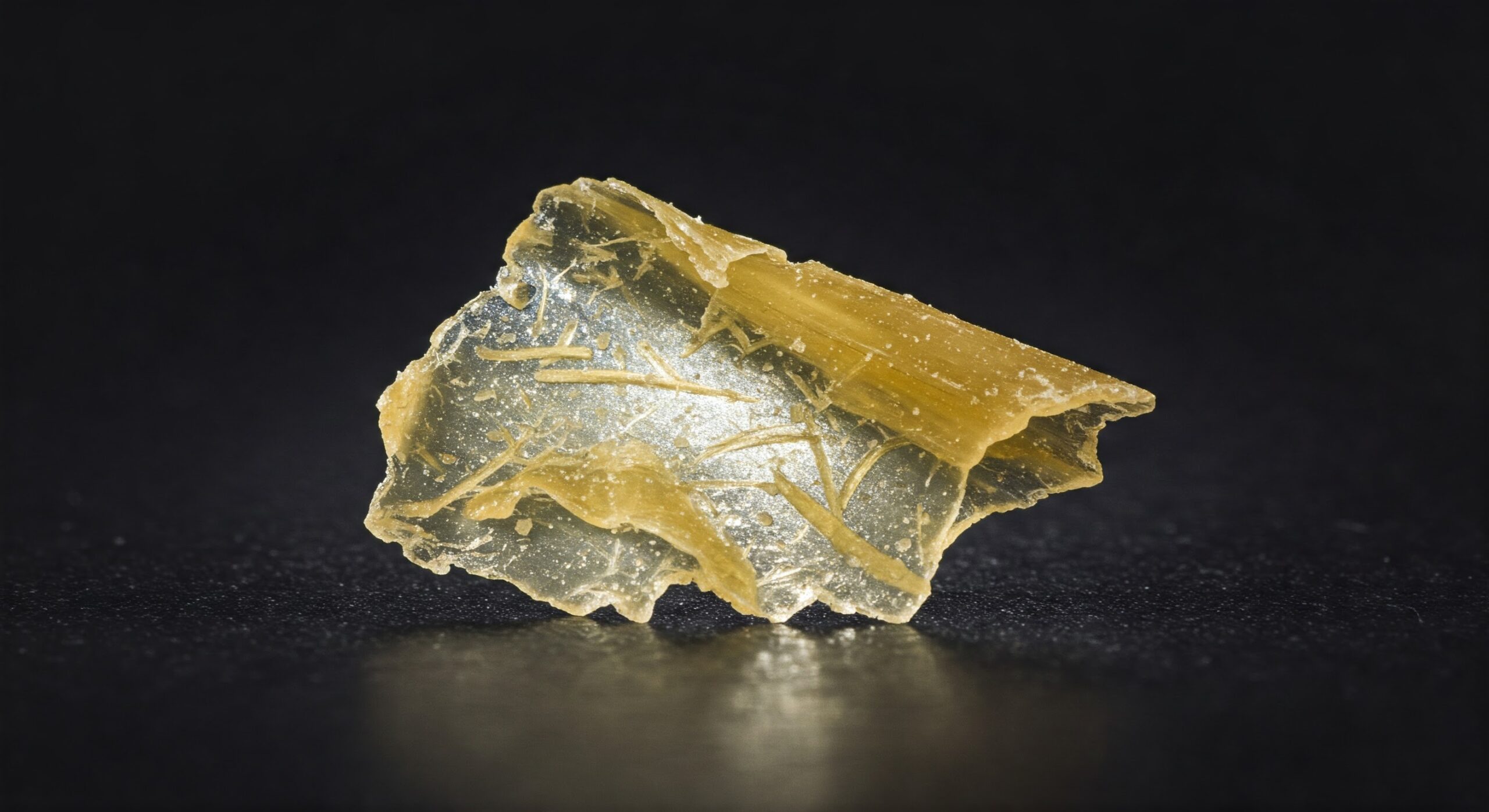 Pale bleached shellac fragment
